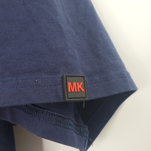 MAKOBI M157 Playmaker Tee Navy Blue Embroidered Big Graphic Shirt - Picture 5 of 8